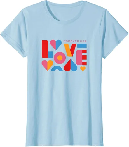 Vista 15 de USPS Camiseta Forever USA Love, Negro