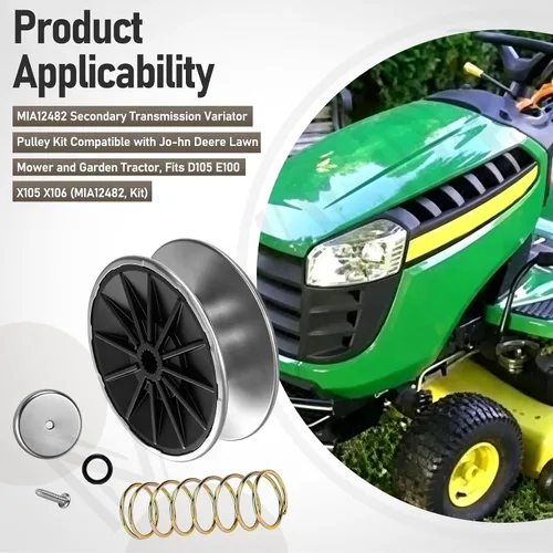 Vista 7 de MIA12482 Kit de polea variadora de transmisión secundaria compatible con cortacésped Jo-hn Deere y tractor de jardín, compatible con D105 E100 X105