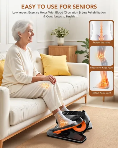 Vista 3 de Under Desk Elliptical Machine,Leg Exerciser Electric as Seen on TV for Seniors, 24 Modes Romote Control Home Workout Exercise Equipment