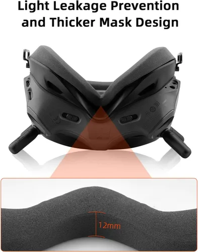 Vista 3 de HeiyRC Acolchado de espuma para gafas DJI V2, placa frontal de repuesto compatible con accesorios DJI FPV Combo/Avata – Versión mejorada, sin fugas