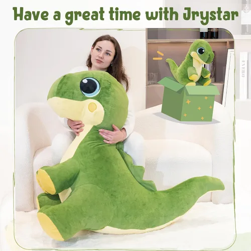 Vista 5 de 31" Animales de peluche grandes de dinosaurio para niños, suaves juguetes de Trex de peluche, dinosaurio grande de peluche, juguetes de dinosaurio