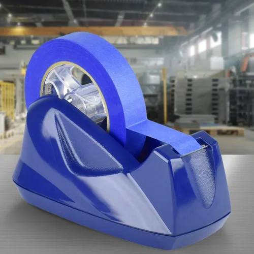 Vista 3 de Acrimet Dispensador de cinta de escritorio premium, plástico, base antideslizante (resistente) (color azul oscuro) Heavyweight non-slip base for