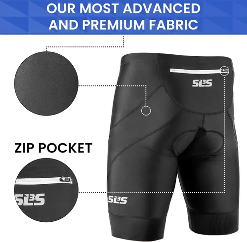 Vista 3 de SLS3 Pantalones cortos de triatlón para hombre, 8 pulgadas, pantalones cortos de triatlón para hombre, pantalones cortos de triatlón, FX Z