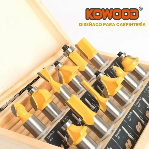 Vista 5 de Juego de 12 brocas de enrutador de 1/2 pulgada para carpintería para principiantes..