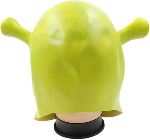 Vista 4 de Shrek - Máscara de látex de cabeza completa, máscara de Halloween para cosplay