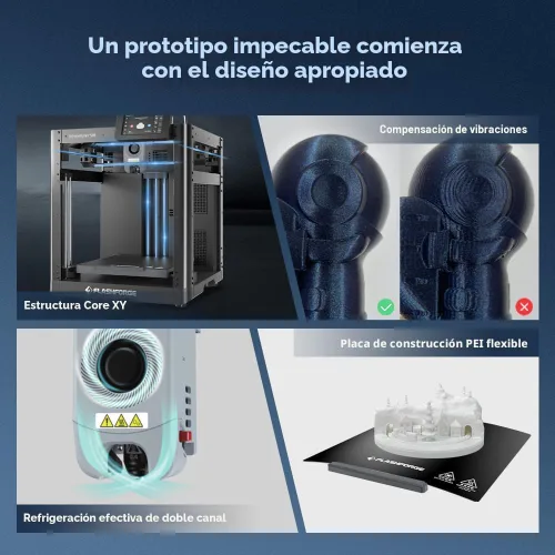 Vista 4 de FLASHFORGE AD5M Impresora 3D Calibración Automática Completa con Velocidad de 1-Click Máxima 600mm/s, Estructura All-Metal CoreXY Impresión Precisa