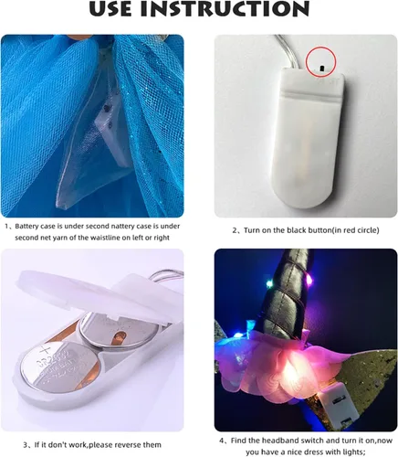 Vista 3 de PURFEEL Disfraz con luz LED para niñas