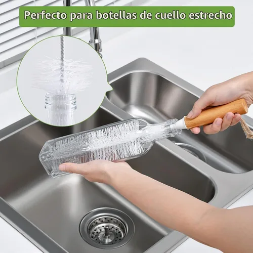 Vista 5 de Juego de cepillos limpiador de biberones para bebés,Limpiador De Biberones