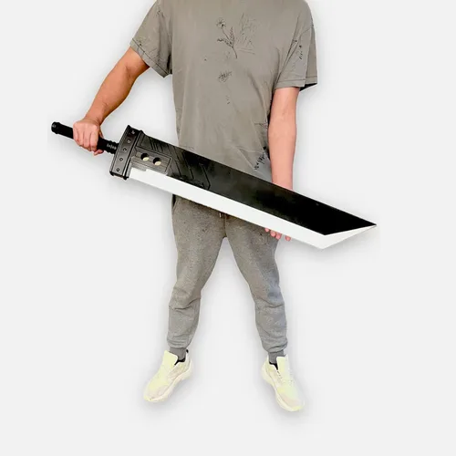 Vista 5 de Espada Zweihander de espuma PU de 42.5" o 57" de la versión final de Fantasy con núcleo interno para videojuego, disfraz de cosplay, regalo