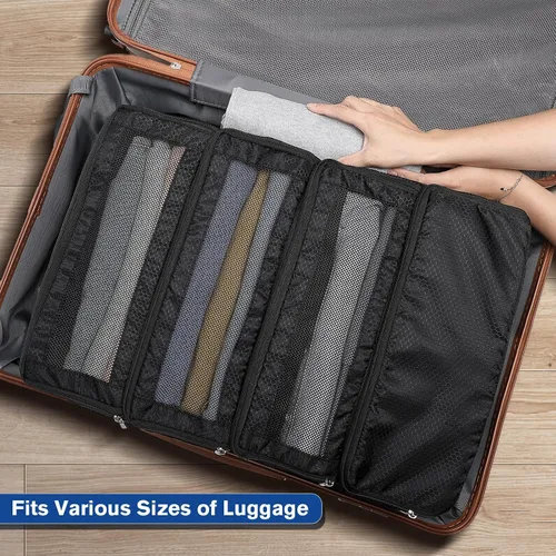 Vista 6 de ToMiss Stow-N-Go Organizador colgante de maleta, artículos esenciales de viaje, cubos de embalaje plegables para viajes, Stow-N-Go, organizador