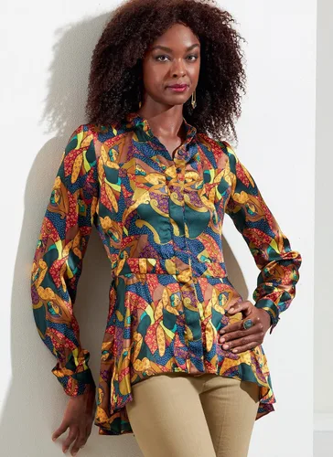 Vista 4 de Vogue Misses' Peplum Tops - Kit de patrón de costura, código V1875, tallas 8-10-12-14-16, multicolor
