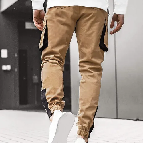 Vista 9 de IEPOFG Pantalones cargo para hombre con bolsillo lateral, ajuste relajado, pantalones de harén ajustados, pantalones tácticos casuales para deportes