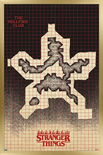 Vista 18 de Trends International Netflix Stranger Things: Season 4 - Póster de pared con mapa de Hellfire Club, 14.725 x 22.375 pulgadas, versión enmarcada