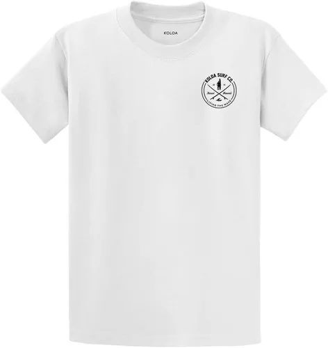 Vista 60 de Koloa Surf - Camisetas de algodón pesado para hombre, tallas grandes y altas Azul acuático/negro buscando diseño de ondas