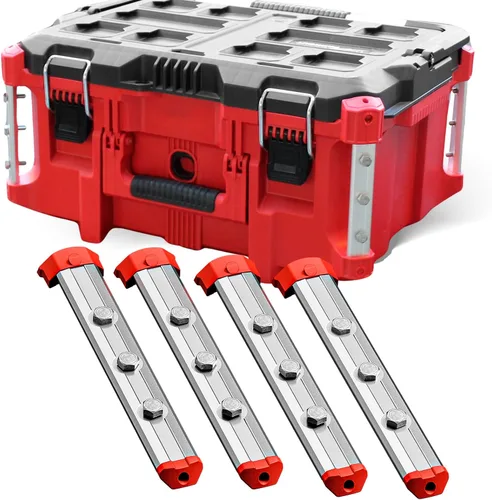 Vista 12 de Alpha Engineered Rieles de Repuesto Roscados Packout de 3.2" (81.5mm) Compatibles con Caja de Herramientas Milwaukee Packout 48-22-8424 - Rieles