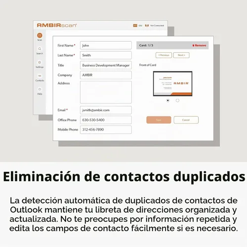 Vista 4 de Ambir Escáner de tarjetas de visita ImageScan Pro 667 con tarjeta de visita AmbirScan para PC con Windows y MAC