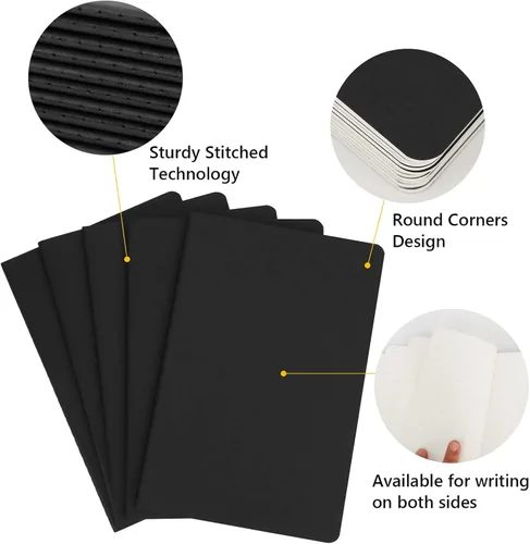 Vista 4 de EUSOAR Cuaderno de viaje, tamaño A5, paquete de 12 cuadernos de 5.5 x 8.2 pulgadas, cuaderno de dibujo con tapa suave, cuaderno de dibujo, cuaderno