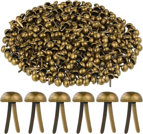 Vista 11 de Hotop 500 piezas de chinches de latón para manualidades de papel, sujetadores redondos de metal para arte, manualidades, proyectos escolares, Negro