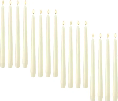Vista 14 de MTLEE - Juego de 16 velas cónicas de 10 pulgadas de largo, sin humo, sin perfume, cera de parafina con mecha de algodón para bodas, aniversarios