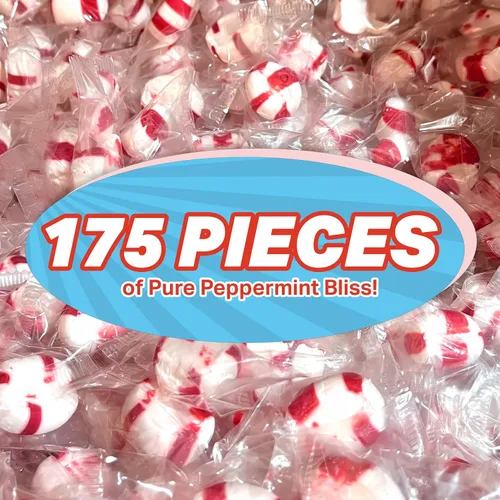 Vista 4 de Caramelos de menta suaves de menta – 2 libras aproximadamente 175 piezas – Mentas envueltas individualmente dulces de Navidad