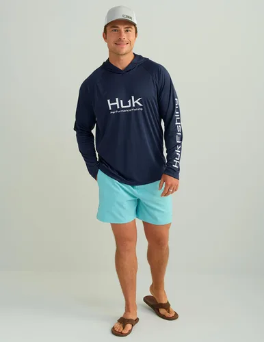 Vista 5 de HUK - Sudadera con capucha de manga larga ventilada para hombre, camiseta de pesca con capucha Academia Naval