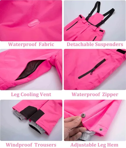 Vista 6 de Women's Ski Jackets and Pants Set Waterproof Snowboard Snowsuit Colorful Winter Warm Snow Coat Suit Windproof Insulated