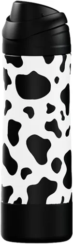Vista 8 de FJbottle Botella de agua aislada de acero inoxidable, 24 onzas, sin popote, botella de agua deportiva a prueba de fugas con asa ajustable para Azul
