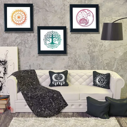 Vista 6 de 9 plantillas grandes de mandala de sol y luna, plantillas de pintura para manualidades, plantillas reutilizables, plantillas celestiales