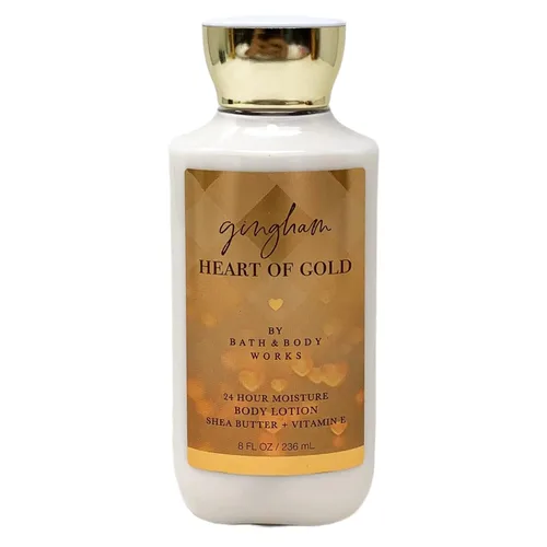Vista 5 de Gingham Heart of Gold - Juego de 4 unidades de regalo de fragancia fina, crema corporal de hidratación definitiva, gel de ducha de aloe + vitamina