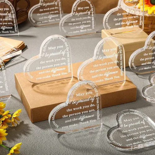 Vista 2 de Geelin 12 piezas de regalo de agradecimiento para profesores, agradecimiento por el texto en inglés "Thank You May You Be Proud Coworker Employeee