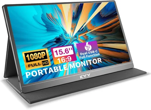 Vista 11 de Extensor de monitor para portátil de triple pantalla, monitor cuádruple FHD 1080P de 15.6 pulgadas, 1 conexión USB-C para 4 pantallas, aleación