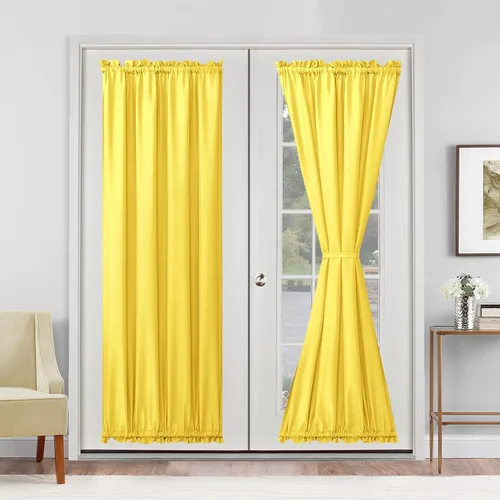 Vista 82 de Cortinas para puerta francesa, color aguamarina, 24 pulgadas de ancho x 40 pulgadas de largo, 1 panel Bolsillo para barra, semitransparente