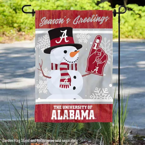 Vista 2 de Bandera de Alabama Crimson Tide Holiday Winter Snow Garden Banner
