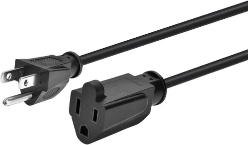 Vista 12 de Monoprice 105296 Cable de extensión de alimentación de 1 pie, 16 AWG, 13A (NEMA 5-15P a NEMA 5-15R), negro - 13A