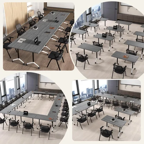 Vista 7 de 4 Pack Folding Conference Tables,47.2" Mobile Training Tables Grey