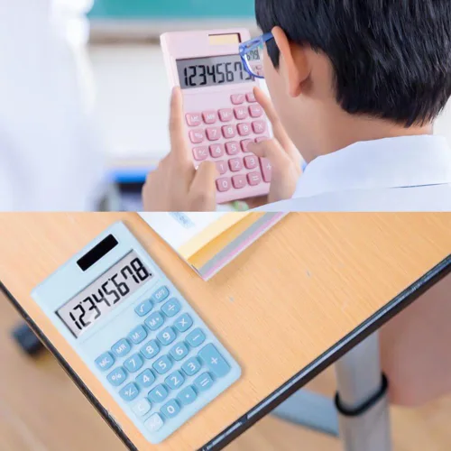 Vista 7 de Calculadoras Estándar Básicas Calculadora Digital Pequeña de Escritorio con Pantalla LCD de 8 Dígitos, Energía Solar y Batería Calculadora