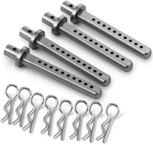 Vista 7 de 4 soportes de poste de cuerpo de aluminio para 1/10 RC Crawler Axial SCX10 (negro)