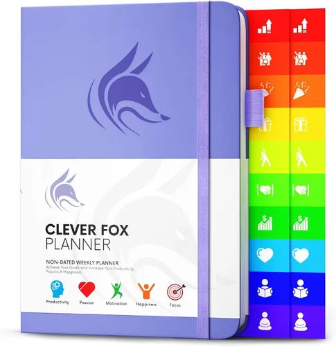 Vista 33 de Clever Fox Planner – Planificador semanal y mensual sin fecha para productividad, manejo del tiempo y objetivos – Diario organizador – A5
