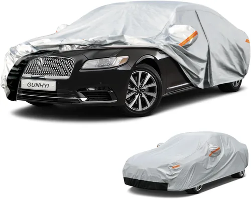 Vista 43 de GUNHYI - Funda de automóvil de 6 capas para Tesla Model 3 (2017-2025), impermeable para todo tipo de clima, protección UV contra la nieve, el sol