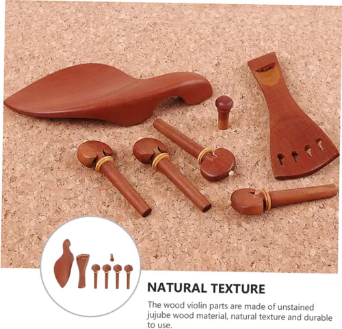 Vista 6 de SUPVOX 7 unids/set Violín Accesorios Un Accesorios Violín Go-partes Violín Tailpiece Violín Componentes Profesional Violín Tailpiece Madera Marrón
