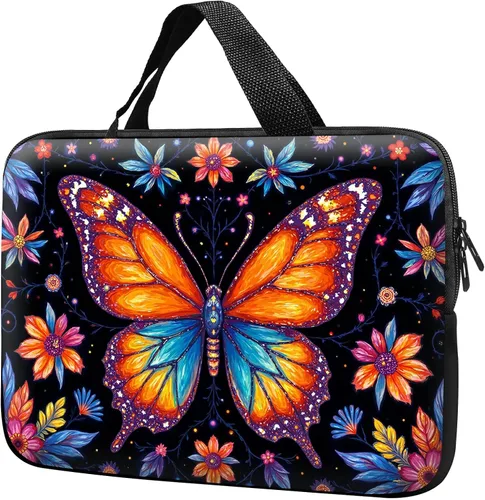 Vista 14 de Funda para laptop con asa de 10 pulgadas, impermeable, diseño de lentes de sol de alpaca, funda para computadora compatible con MacBook Air, Pro
