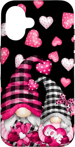 Vista 32 de Pink Buffalo Plaid Valentines Gnome Cute Love Heart Case for iPhone 17