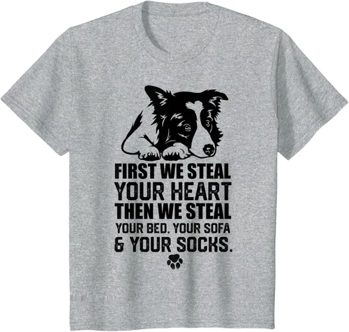 Vista 43 de Border Collie Steal Your Heart Steal Your Bed - Camiseta de sofá, Gris