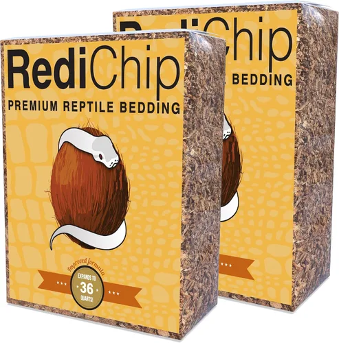 Vista 3 de RediChip - Ropa de cama de reptiles, sustrato de chips de coco mediano suelto, 6 cuartos de galón, mantillo de cáscara de coco para hábitat