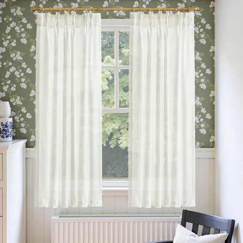 Vista 25 de Jinchan - Cortinas de cocina de lino rústico beige con bolsillo para barra, 26 x 36 pulgadas, 2 paneles