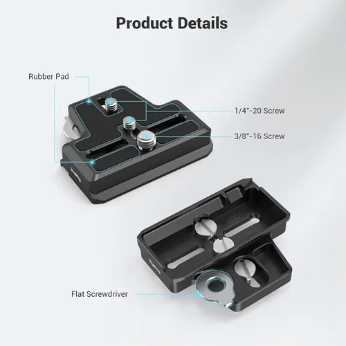 Vista 3 de SMALLRIG Placa de liberación rápida extendida para estándar tipo Arca compatible con DJI RS 2 / RSC 2 / RS 3 / RS 3 Pro/RS 4/ RS 4 Pro/RS 5 Gimbal