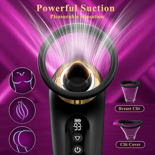 Vista 4 de Juguetes sexuales de rosa para mujer - Vibrador de succión de 5 en 1, juguete sexual de rosa, 3 succiones, 9 lamidos de lengua y vibración, juguetes