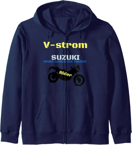 Vista 6 de Moto Shirt V-Strom - Sudadera con capucha con cremallera, Negro
