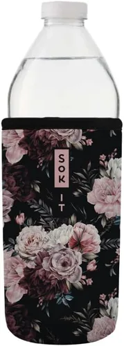 Vista 206 de Sok It BotlSok Funda para botella de agua con cubierta de neopreno aislante (Floral abstracto, se ajusta a CamelBak o Nalgene de 12 onzas)