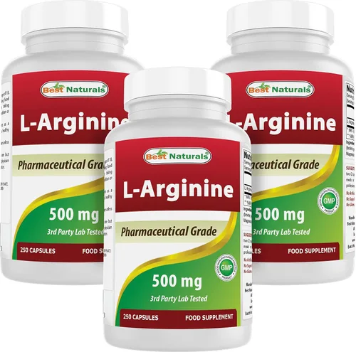 Vista 8 de Best Naturals L-Arginina 500mg 250 Cápsulas - Suplemento de arginina de grado L farmacéutico promueve la síntesis de óxido nítrico